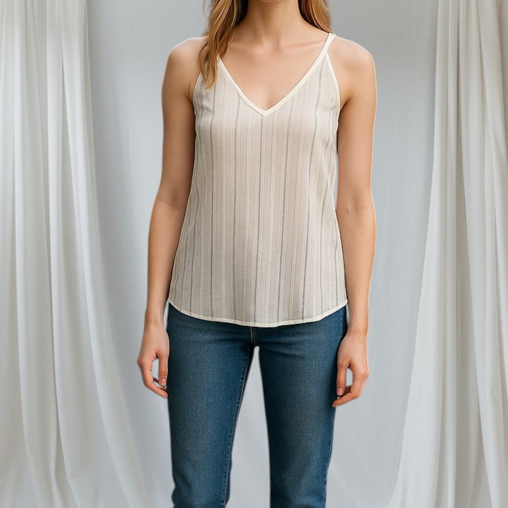 White spaghetti straps blouse size Small, NWT